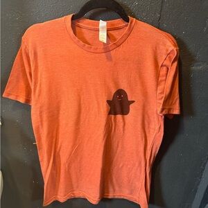 Women’s Tultex Orange Cute Ghost Short Sleeve Shirt Size Medium